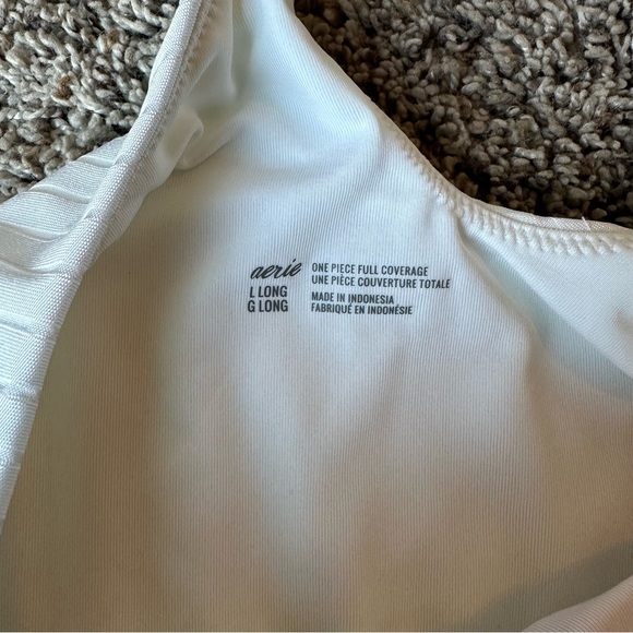 AERIE RIBBED SHINE ONE SHOULDER ONE PIECE SWIMSUIT - Picture 3 of 7